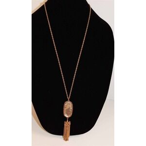Kendra Scott Gold Tone Mother of Pearl Tassel‎ Necklace